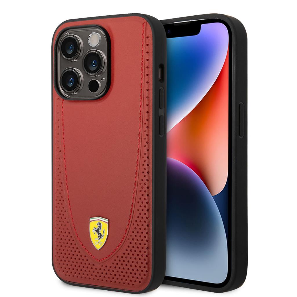 Ferrari iPhone 14 Pro Max Delikli Deri Kılıf – Fotoğraf 1