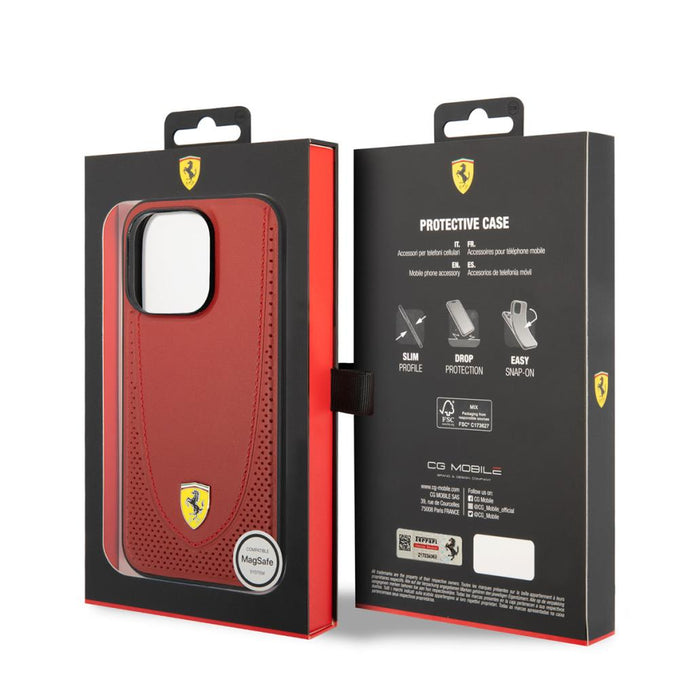 Ferrari iPhone 14 Pro Max Delikli Deri Kılıf – Fotoğraf 6