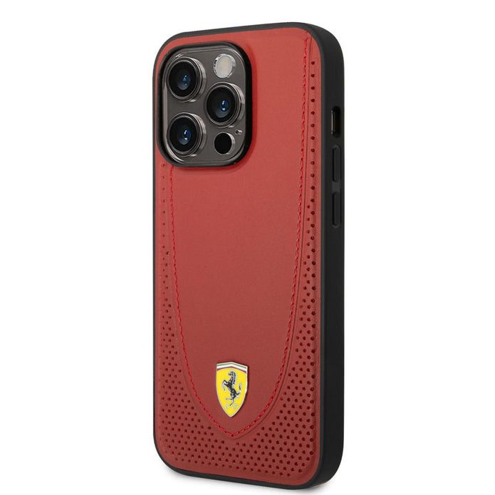 Ferrari iPhone 14 Pro Max Delikli Deri Kılıf – Fotoğraf 2