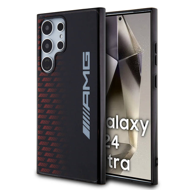 AMG Galaxy S24 Ultra Uyumlu Çift Katmanlı Büyük Logolu Dörtgen Şerit Desenli Kılıf – Fotoğraf 1