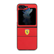 Ferrari Galaxy Z Flip 5 Multi Çizgili PU Deri Kılıf