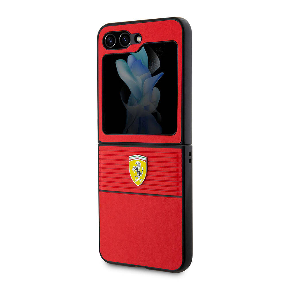 Ferrari Galaxy Z Flip 5 Multi Çizgili PU Deri Kılıf – Fotoğraf 5