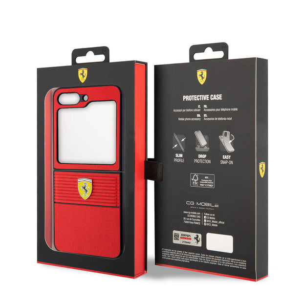 Ferrari Galaxy Z Flip 5 Multi Çizgili PU Deri Kılıf – Fotoğraf 8