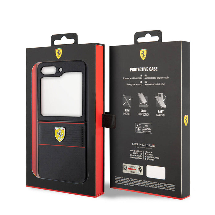 Ferrari Galaxy Z Flip 5 Multi Çizgili PU Deri Kılıf – Fotoğraf 14