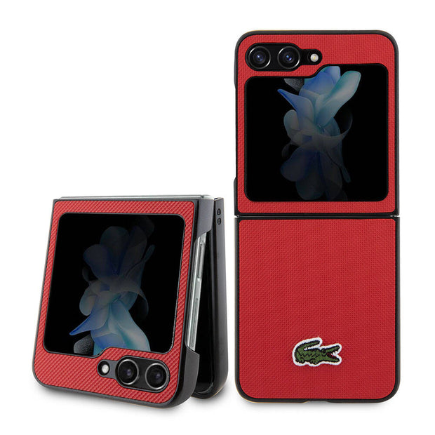 Lacoste Galaxy Z Flip 5 PU Pike Timsah Logolu Kılıf
