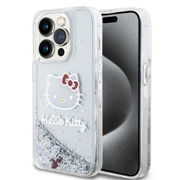 Hello Kitty iPhone 15 Pro Sıvılı Glitter Kılıf – Fotoğraf 7