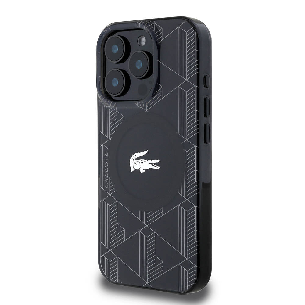 Lacoste iPhone 16 Pro IML Gümüş Timsah Monogram MagSafe Uyumlu Kılıf – Fotoğraf 2
