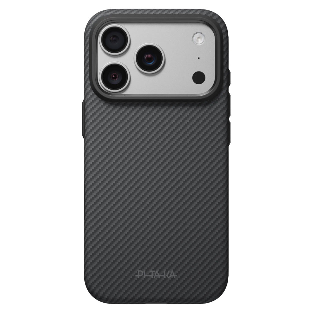 iPhone 18 Pro Max Black-Gray Summa Aramid Fiber Karbon MagSafe Uyumlu Kılıf – Fotoğraf 1