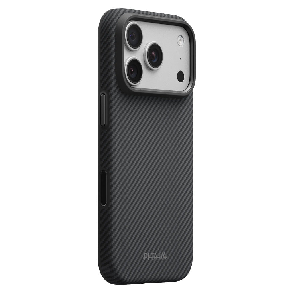 iPhone 18 Pro Max Black-Gray Summa Aramid Fiber Karbon MagSafe Uyumlu Kılıf – Fotoğraf 2