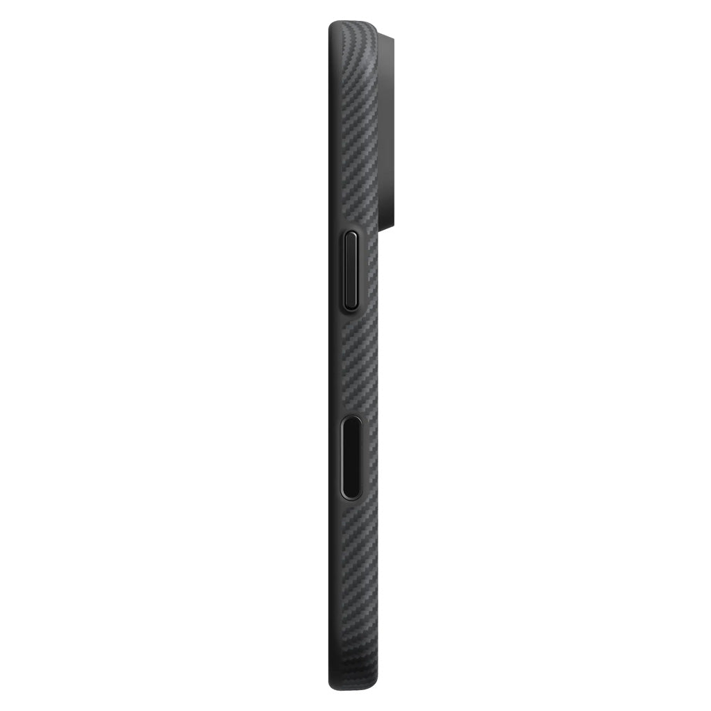 iPhone 18 Pro Max Black-Gray Summa Aramid Fiber Karbon MagSafe Uyumlu Kılıf – Fotoğraf 3