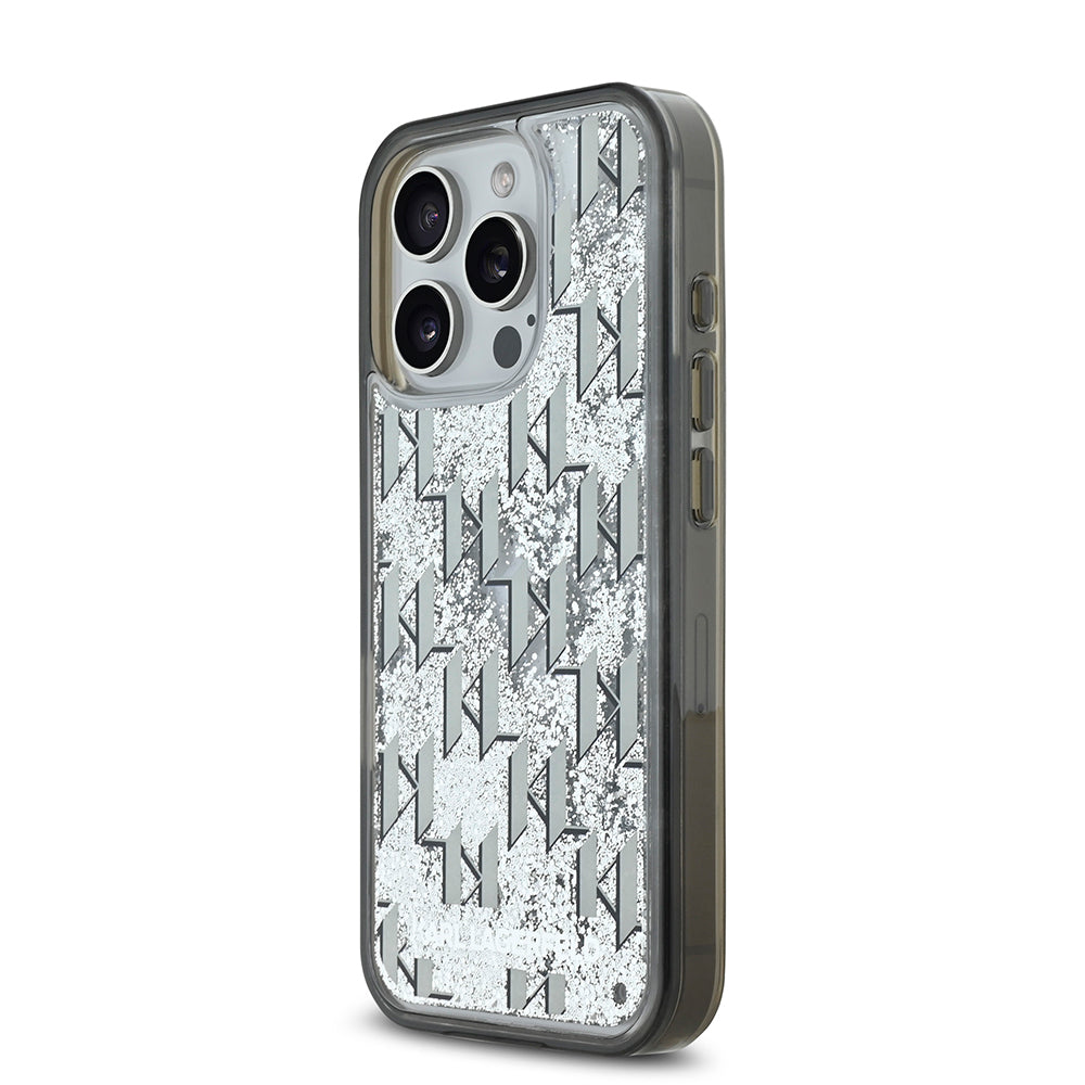 Karl Lagerfeld iPhone 16 Pro Max Simli KL Yazılı Monogram Gradient Kılıf