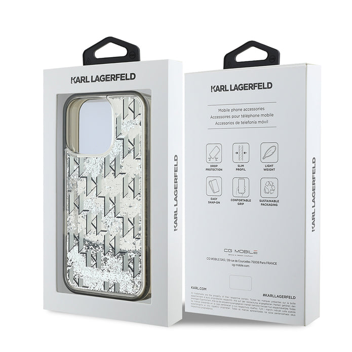 Karl Lagerfeld iPhone 16 Pro Simli KL Yazılı Monogram Gradient Kılıf