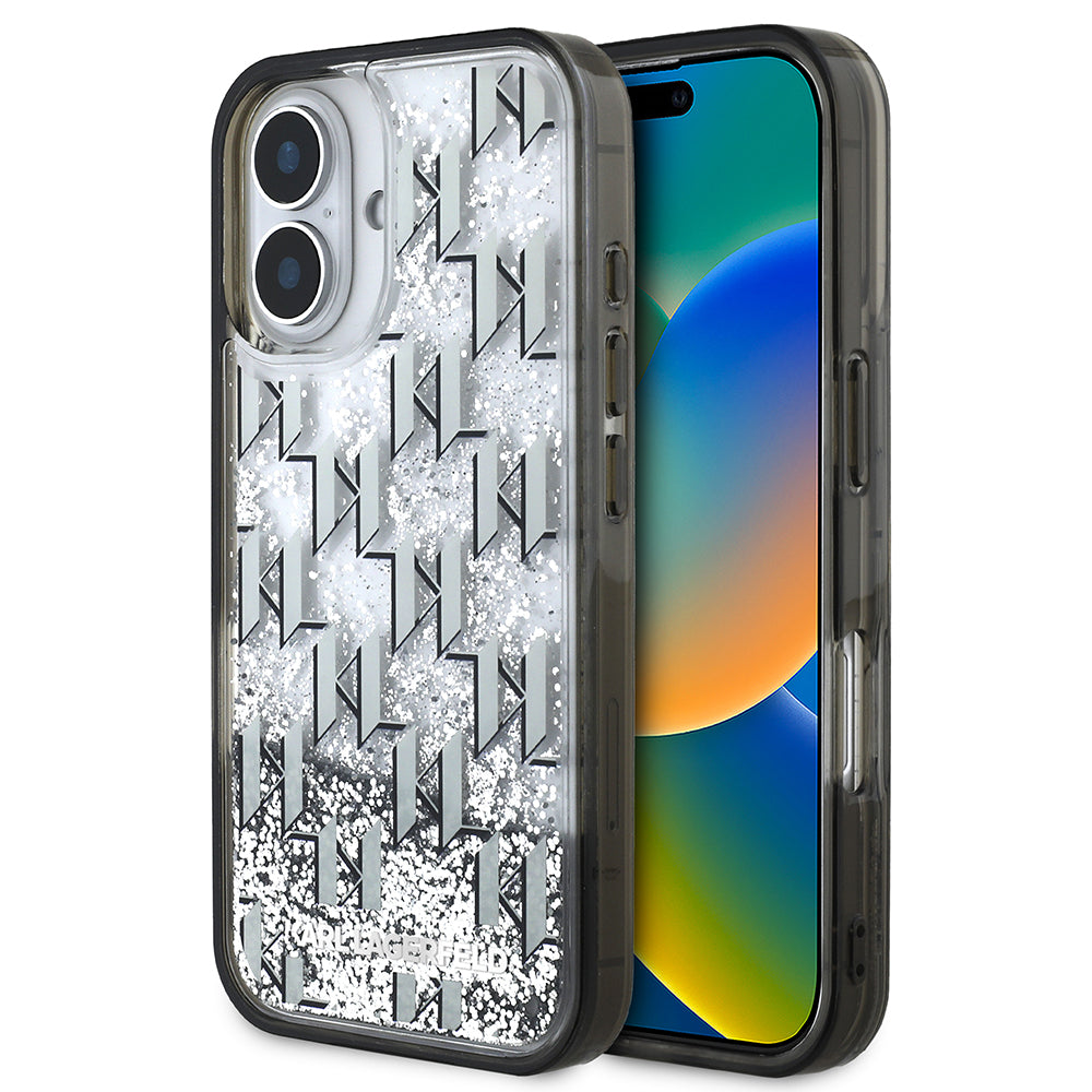 Karl Lagerfeld iPhone 16 Simli KL Yazılı Monogram Gradient Kılıf