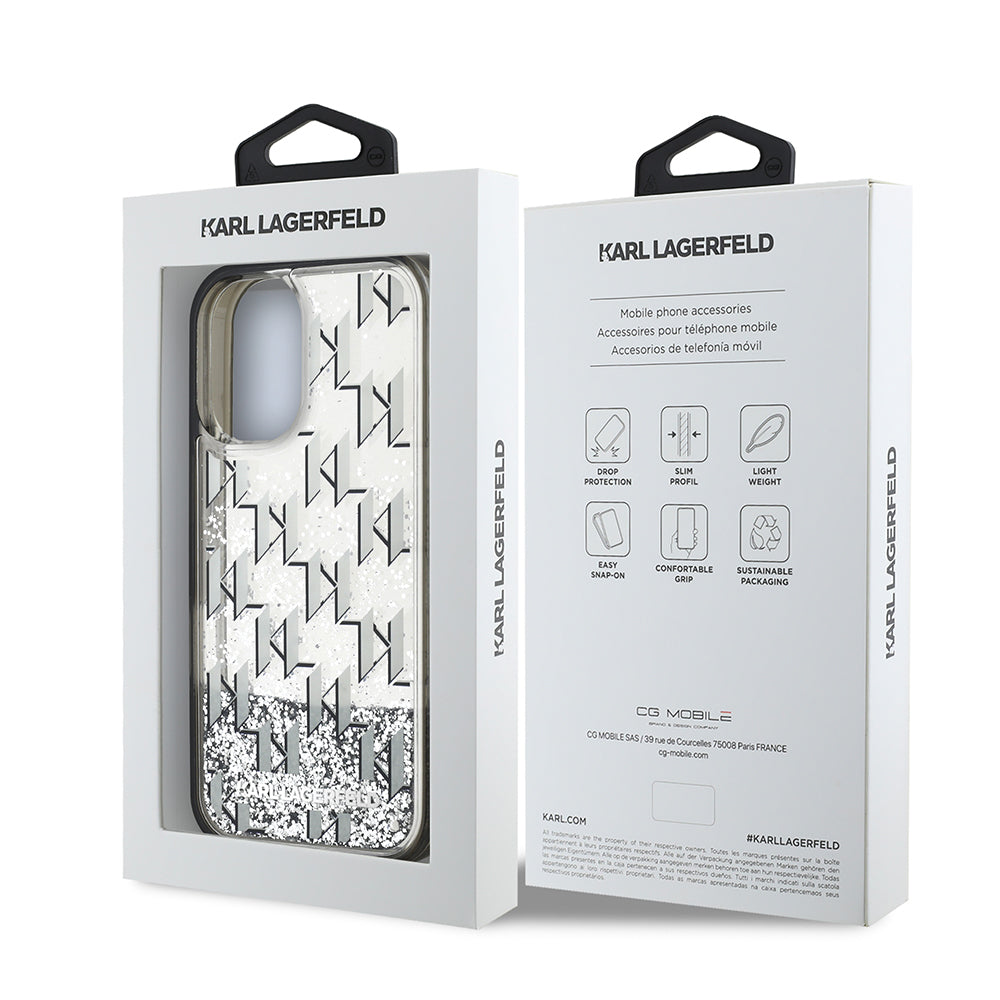 Karl Lagerfeld iPhone 16 Simli KL Yazılı Monogram Gradient Kılıf
