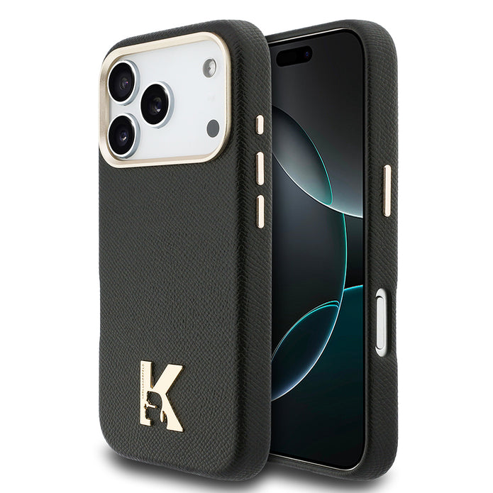 Karl Lagerfeld iPhone 17 Pro Max KHEAD Logolu Gold Kamera Çerçeveli MagSafe Uyumlu Kılıf