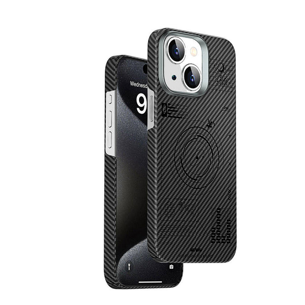 KJZ-017 Karbon Fiber 600D Explore Kevlar iPhone 15 Kılıf – Fotoğraf 2