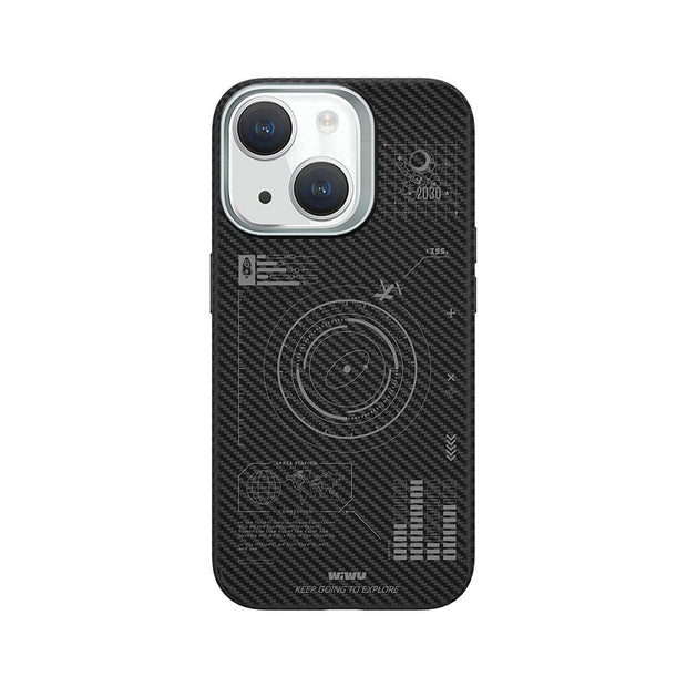 KJZ-017 Karbon Fiber 600D Explore Kevlar iPhone 15 Kılıf – Fotoğraf 1