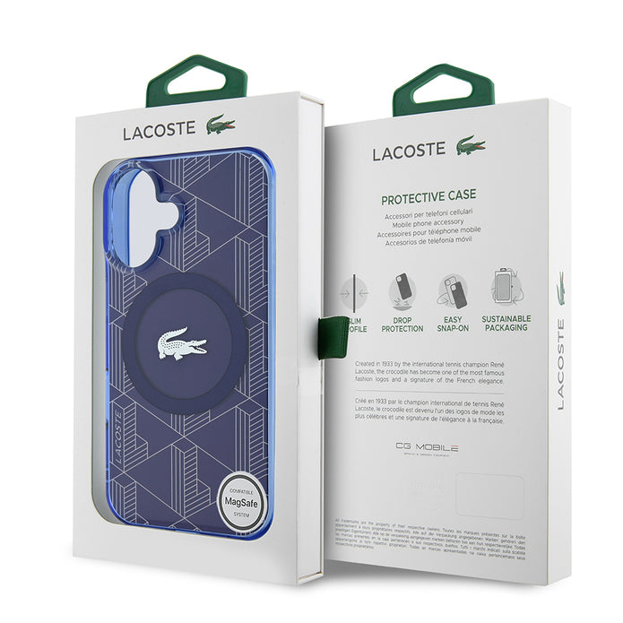 Lacoste iPhone 16 IML Gümüş Timsah Monogram MagSafe Uyumlu Kılıf – Fotoğraf 12