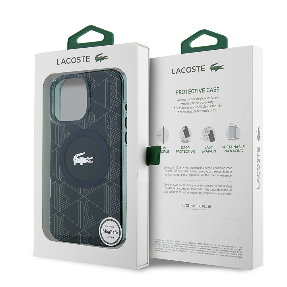 Lacoste iPhone 16 Pro Max IML Gümüş Timsah Monogram MagSafe Uyumlu Kılıf – Fotoğraf 12