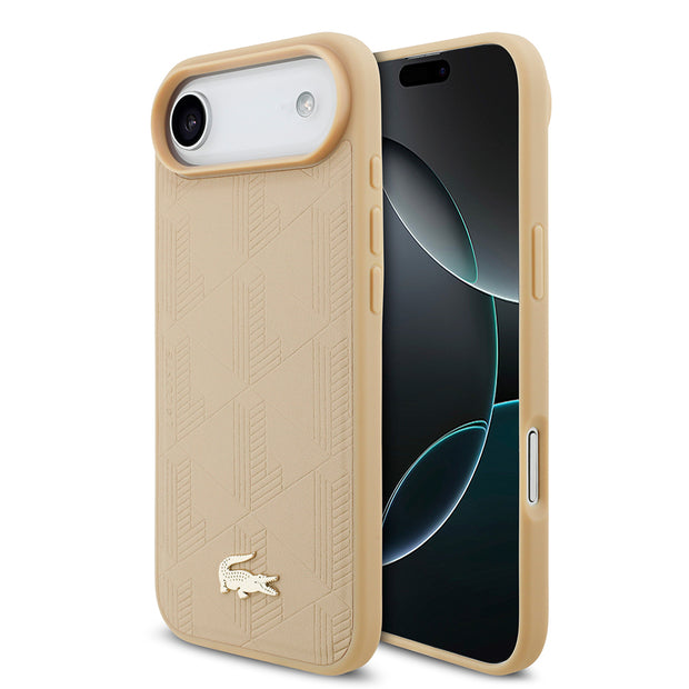 Lacoste iPhone 17 Air Monogram PU Deri MagSafe Uyumlu Kılıf – Fotoğraf 7