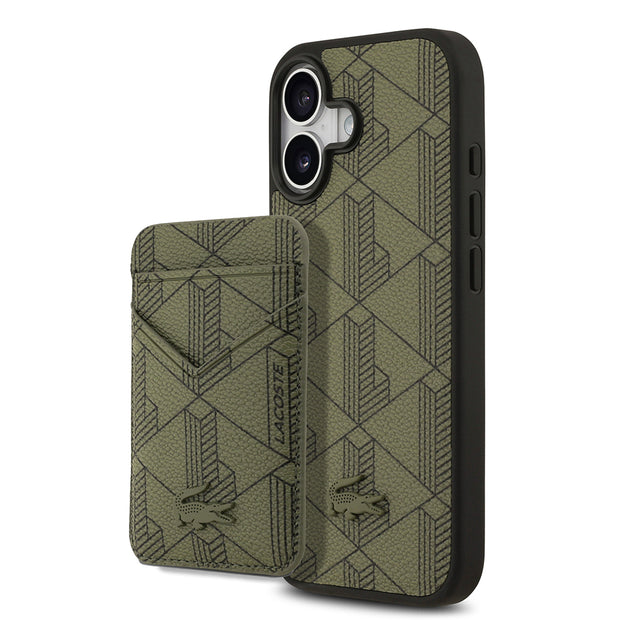 Lacoste iPhone 17 Monogram PU Deri Kartlıklı MagSafe Uyumlu Kılıf – Fotoğraf 11