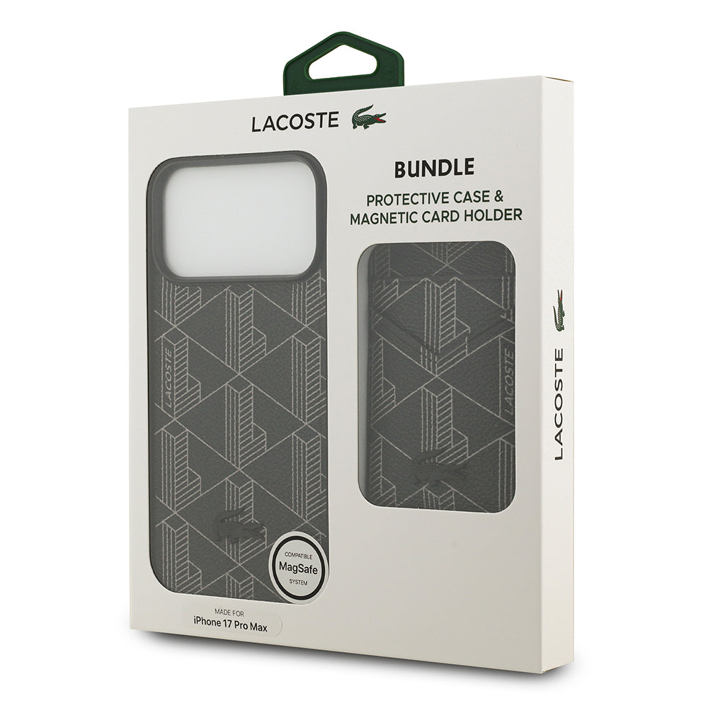 Lacoste iPhone 17 Pro Max Monogram PU Deri Kartlıklı MagSafe Uyumlu Kılıf – Fotoğraf 17