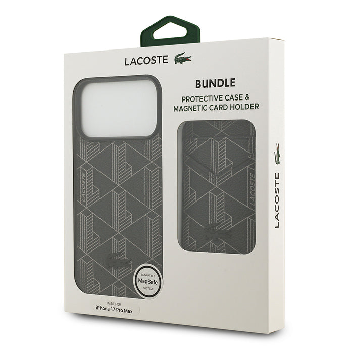 Lacoste iPhone 17 Pro Max Monogram PU Deri Kartlıklı MagSafe Uyumlu Kılıf – Fotoğraf 17