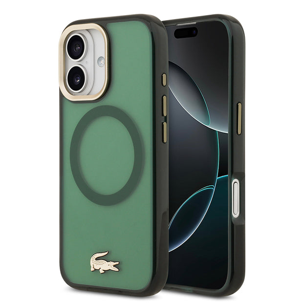 Lacoste iPhone 17 Buzlu Gold Timsah Logolu MagSafe Uyumlu Kılıf – Fotoğraf 1