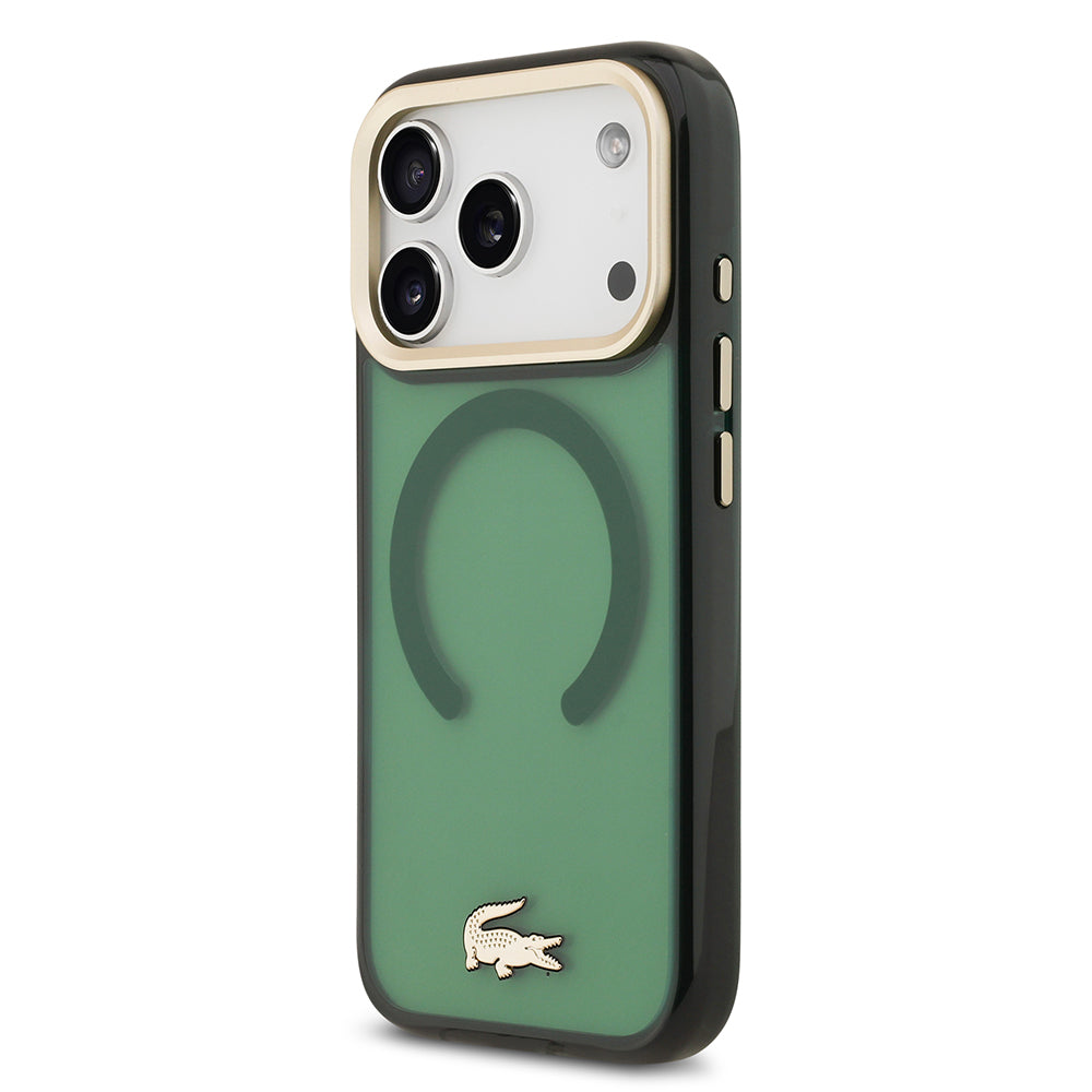Lacoste iPhone 17 Pro Buzlu Gold Timsah Logolu MagSafe Uyumlu Kılıf – Fotoğraf 7