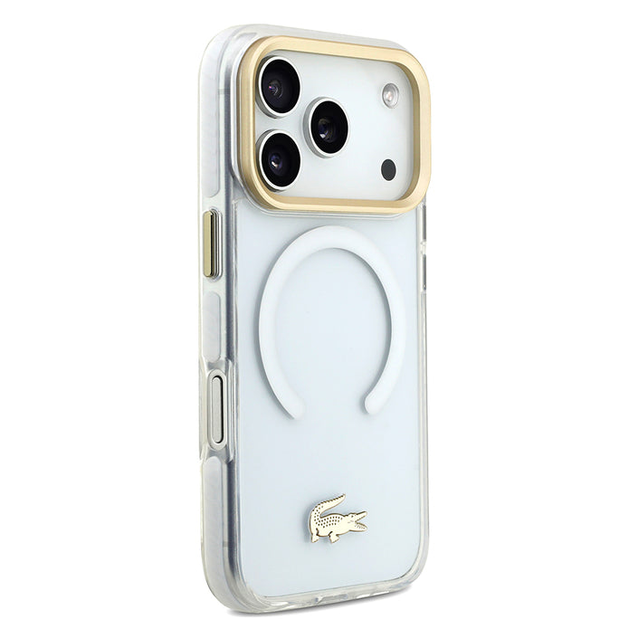 Lacoste iPhone 17 Pro Buzlu Gold Timsah Logolu MagSafe Uyumlu Kılıf – Fotoğraf 14