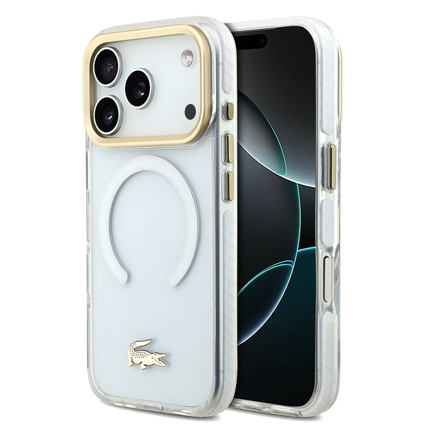 Lacoste iPhone 17 Pro Buzlu Gold Timsah Logolu MagSafe Uyumlu Kılıf – Fotoğraf 11