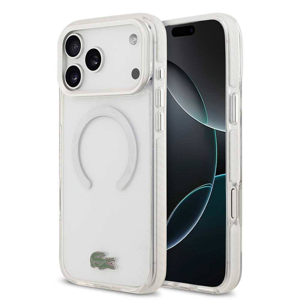 Lacoste iPhone 17 Pro Max Buzlu İkonik Timsah Logolu MagSafe Uyumlu Kılıf – Fotoğraf 1