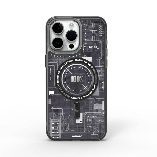 Mecha Circuit H Serisi Magsafe uyumlu Desenli iPhone 15 Pro Max Kılıf – Fotoğraf 4