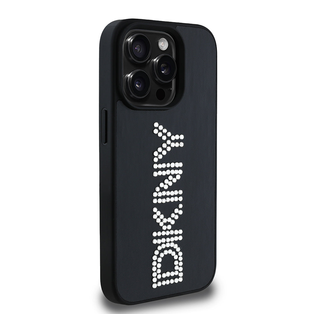 DKNY iPhone 14 Pro Max Metalik Taşlı PU Deri Kılıf – Fotoğraf 9