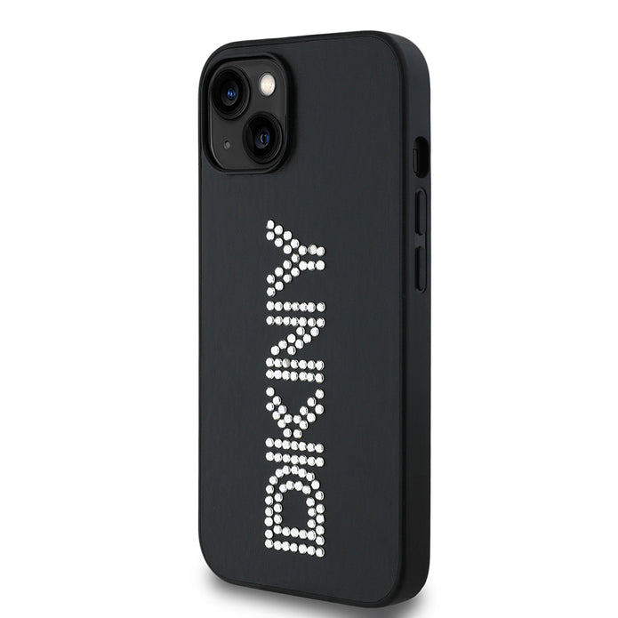 DKNY iPhone 14 Metalik Taşlı PU Deri Kılıf – Fotoğraf 3