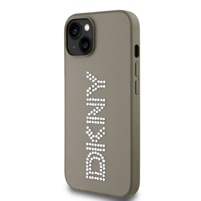 DKNY iPhone 14 Metalik Taşlı PU Deri Kılıf – Fotoğraf 8