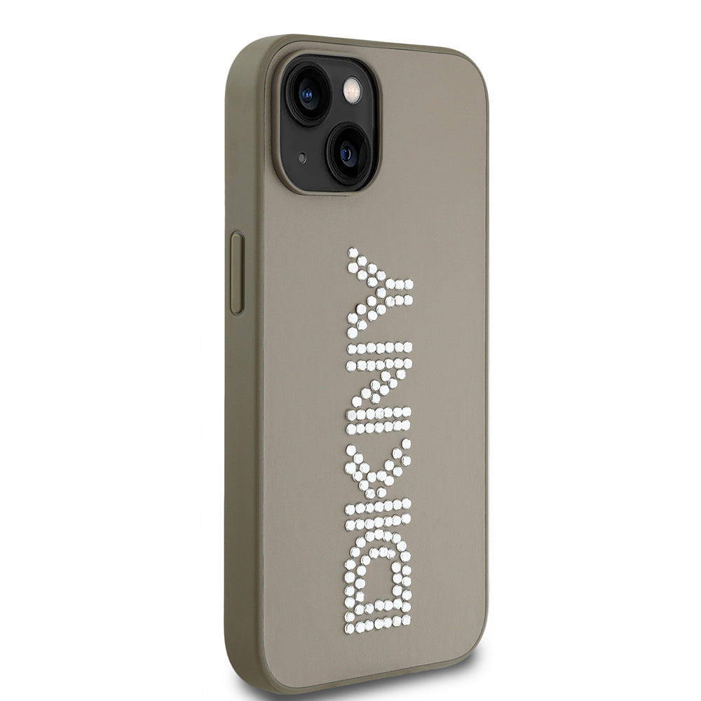 DKNY iPhone 14 Metalik Taşlı PU Deri Kılıf – Fotoğraf 9