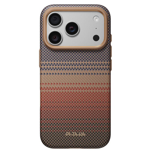 Pitaka iPhone 18 Pro Max Tactile Woven Sunset-Moonrise Aramid Fiber MagSafe Uyumlu Kılıf – Fotoğraf 1