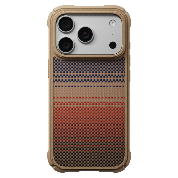 Pitaka iPhone 18 Pro Tactile Woven Sunset-Moonrise Cairn Aramid Fiber MagSafe Uyumlu Kılıf – Fotoğraf 1