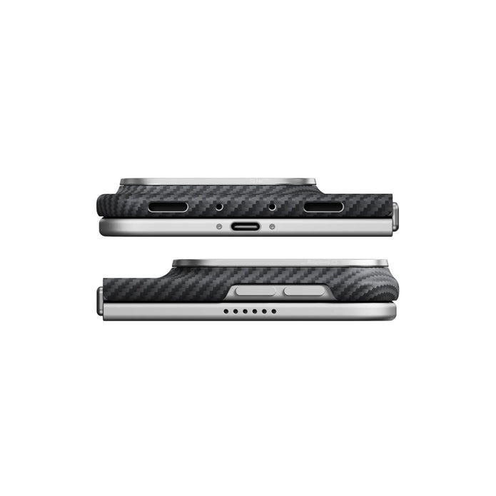 Pitaka iPhone Duo Edge Black-Grey Twill 600D Aramid Fiber Karbon MagSafe Uyumlu Kılıf