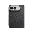 Pitaka iPhone Duo Edge Black-Grey Twill 600D Aramid Fiber Karbon MagSafe Uyumlu Kılıf