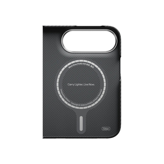 Pitaka iPhone Duo Edge Black-Grey Twill 600D Aramid Fiber Karbon MagSafe Uyumlu Kılıf