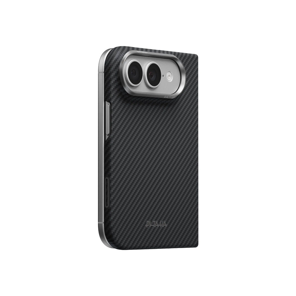 Pitaka iPhone Duo Edge Black-Grey Twill 600D Aramid Fiber Karbon MagSafe Uyumlu Kılıf