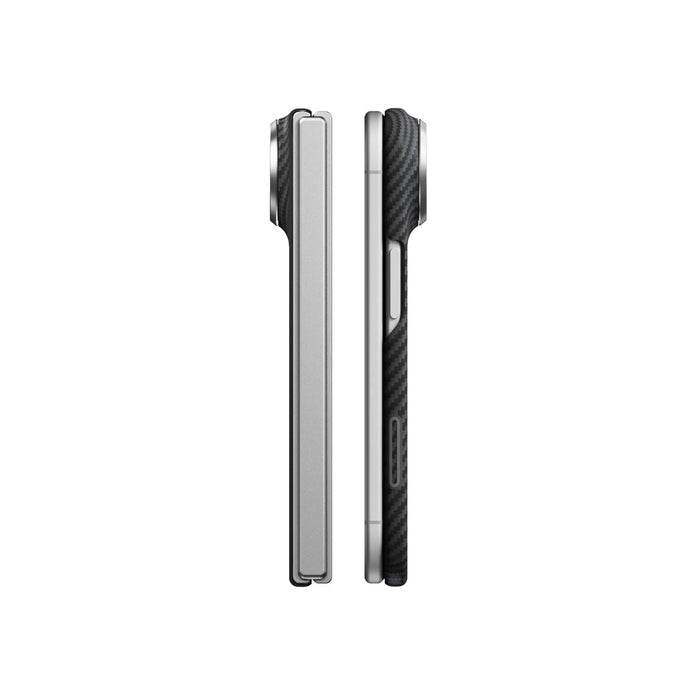 Pitaka iPhone Duo Edge Black-Grey Twill 600D Aramid Fiber Karbon MagSafe Uyumlu Kılıf