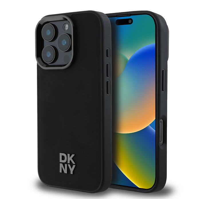 DKNY iPhone 16 Pro Max Plain Metal Logolu PU Deri MagSafe Uyumlu Kılıf – Fotoğraf 1