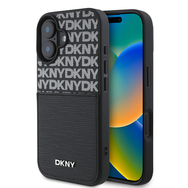 DKNY iPhone 16 Repeat Texture Pattern Kartlıklı Kılıf – Fotoğraf 1