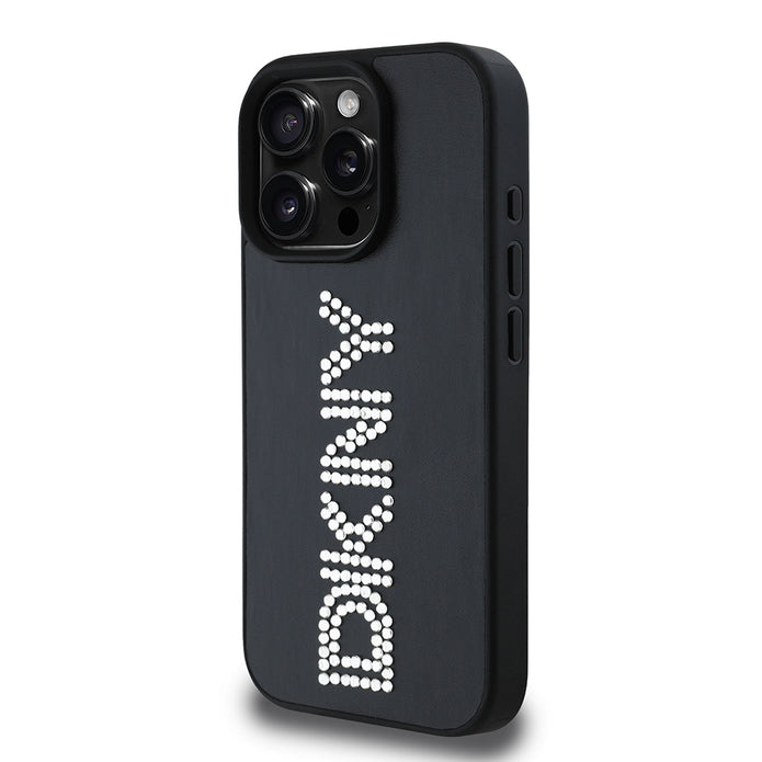 DKNY iPhone 15 Pro Max Rhinestones Taşlı PU Deri Kılıf – Fotoğraf 3