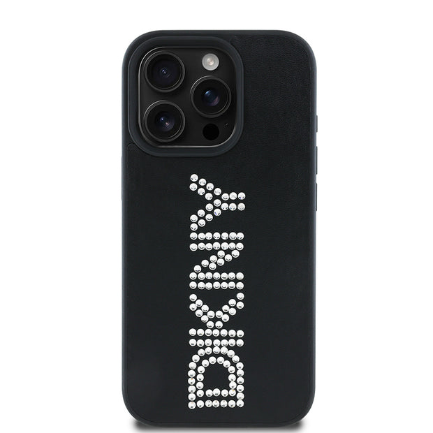 DKNY iPhone 15 Pro Max Rhinestones Taşlı PU Deri Kılıf – Fotoğraf 2