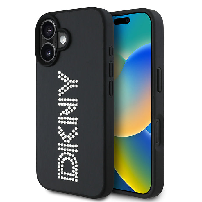DKNY iPhone 16 Rhinestones Taşlı PU Deri Kılıf – Fotoğraf 6