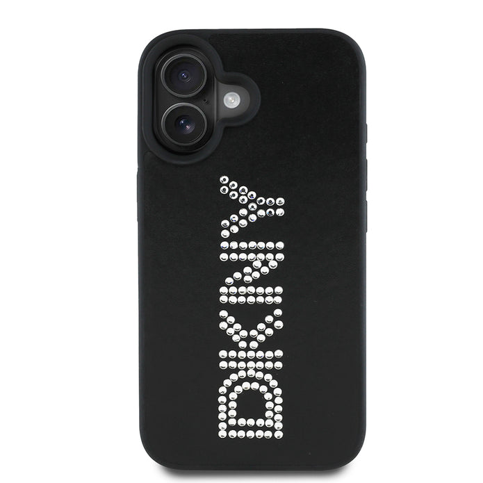 DKNY iPhone 16 Rhinestones Taşlı PU Deri Kılıf – Fotoğraf 7